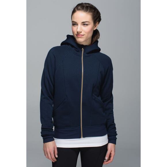 Lululemon Warm Core Hoodie Jacket Inkwell Navy Full Zip Women's 8 - Picture 1 of 14